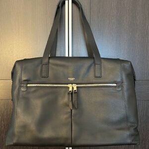 Knomo Curzon Leather Shoulder Tote—Black (MSRP $298)